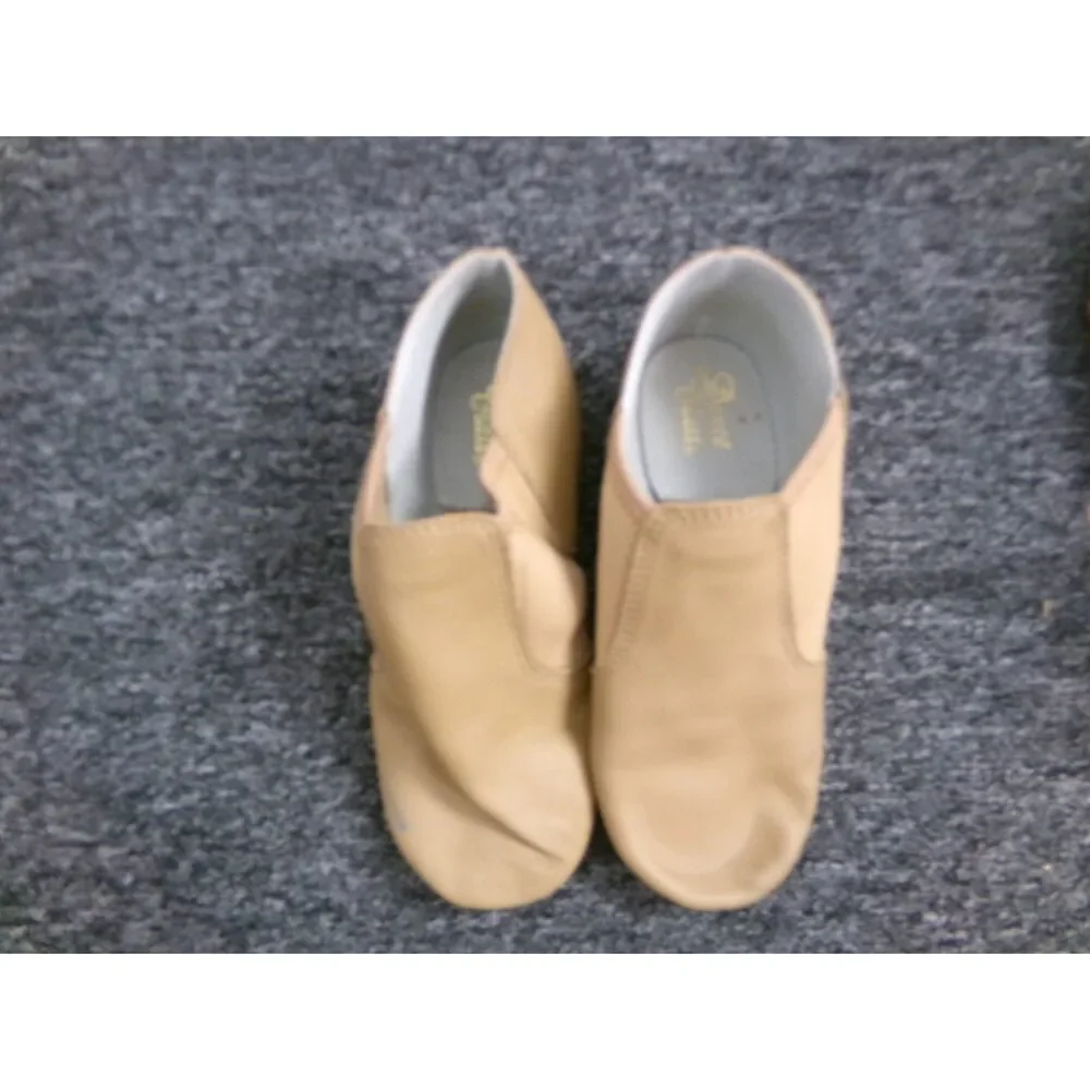 Pre-Owned Dance Jazz Shoes Dance Class Girls 6M AdultSlip On Leather Split Sole